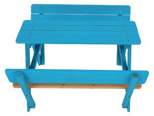 KONDELA Detské záhradné sedenie, drevo, modrá/prírodná, ABALO