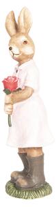 Veľkonočné dekoratívne soška Králičie slečna s ruží - 19 * 18 * 60 cm