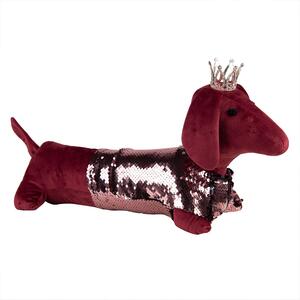 Dverná zarážka v tvare červené psa s korunkou - 45 * 15 * 23 cm
