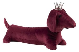 Dverná zarážka v tvare červené psa s korunkou - 45 * 15 * 23 cm