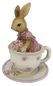 Dekorácie králičie slečny v čajovom šálke - 8 * 8 * 11 cm