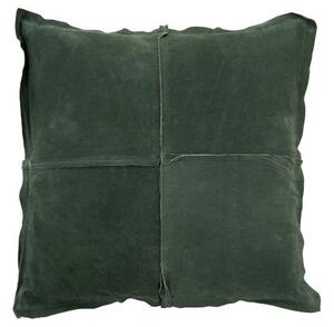 Zelený kožený vankúš s výplňou - 45 * 45cm