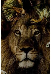 Curious Lion sklenený obraz viacfarebný 100x100 cm