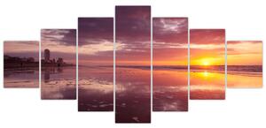 Obraz zapadajúceho slnka nad morskou hladinou (Obraz 210x100cm)
