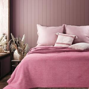 Ružový kvalitný jednofarebný prehoz na posteľ 220 x 240 cm Ružová