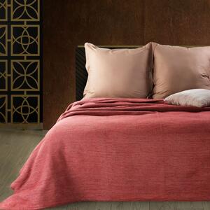 Kvalitný červený jednofarebný prehoz na posteľ 220 x 240 cm Červená