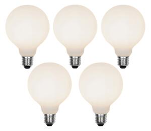 Sada 5 stmievateľných LED žiaroviek E27 s 3-stupňovým stmievaním G95 matné 5W 550lm 3000K