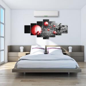 Abstraktný obraz - červené gule (Obraz 210x100cm)
