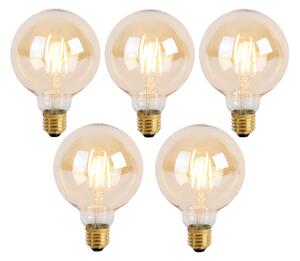Sada 5 stmievateľných LED žiaroviek E27 s 3-stupňovým stmievaním G95 Goldline 5W 530lm 2200K