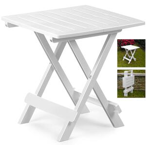 Garten Sklápací stolík z umelej hmoty, kempingový stolík 45x43x50cm biely, I.P.A.E-Progarden