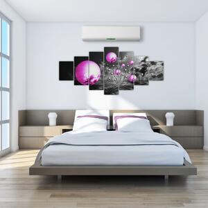 Abstraktný obraz - fialové gule (Obraz 210x100cm)