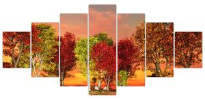 Obraz prírody - farebné stromy (Obraz 210x100cm)