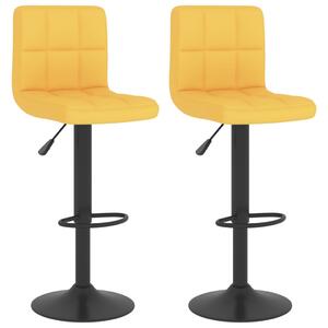 Barové stoličky 2 ks horčicovo-žlté látkové