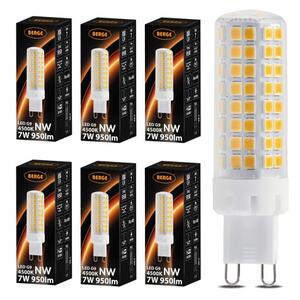 6x LED žiarovka G9 7W 950lm - neutrálna farba 4500K