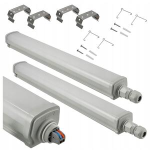 2x Stropné LED svietidlo do garáže 15W 60cm 1800lm hermetické 4000K