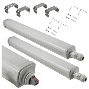 2x Stropné LED svietidlo do garáže 15W 60cm 1800lm hermetické 4000K
