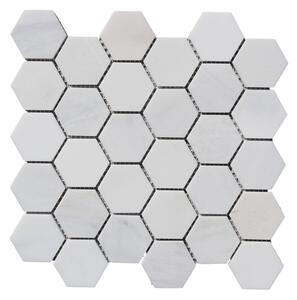 ALFIstyle Kamenná mozaika z mramoru, Hexagon milky white, 30,7 x 30,5 x 0,9 cm, NH204 VZORKA