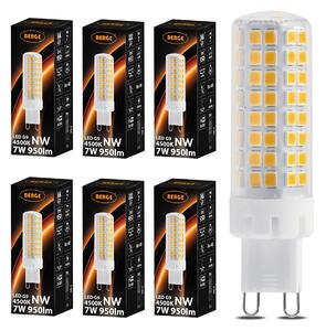 6x LED žiarovka G9 7W 950lm - neutrálna farba 4500K