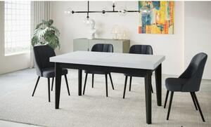 Jedálenský rozkladací Škandinávsky stôl 120x80 cm Biela Čierna