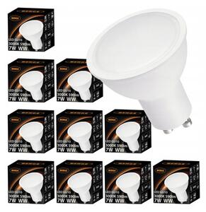 10x LED žiarovka GU10 8W teplá farba 3000K 720lm