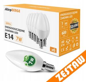 SADA 6x LED žiarovka E14 7W 600lm Neutrálna farba 4500K Denné svetlo C37
