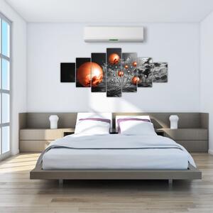 Abstraktné obrazy - oranžové gule (Obraz 210x100cm)