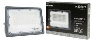 LED reflektor 50W 4000K 5000LM IP65 čierny - neutrálná biela