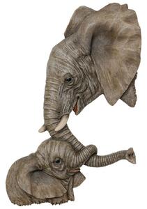 Elephants nástenná dekorácia hnedosivá