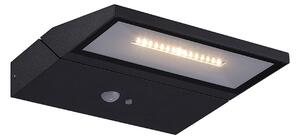 Zambelis E303 nástenné LED solárne svietidlo so senzorom grafit, 2W, 3000K, 18cm