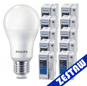 SADA 10 KS LED žiaroviek PHILIPS E27 8W = 60W 806lm Neutrálna LED žiarovka 4000K