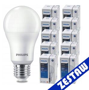 SADA 10 KS LED žiaroviek PHILIPS E27 8W = 60W 806lm Neutrálna LED žiarovka 4000K