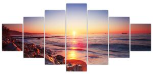 Moderný obraz - západ slnka nad morom (Obraz 210x100cm)