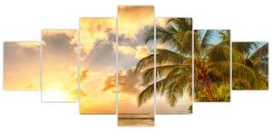 Obraz palmy na piesočnatej pláži (Obraz 210x100cm)