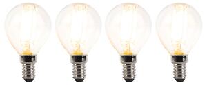 Sada 4 stmievateľných LED žiaroviek E14 P45 číre 3W 250lm 2700K