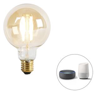 Inteligentná LED žiarovka E27 G95 zlatá 7W 806lm 1800K - 3000K