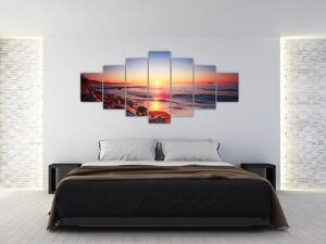 Moderný obraz - západ slnka nad morom (Obraz 210x100cm)