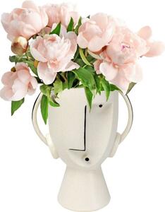 Face váza 30 cm biela
