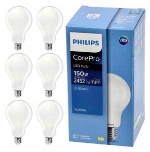 6x LED žiarovka E27 PHILIPS 17,5W 2452lm studená farba 6500k prémiová