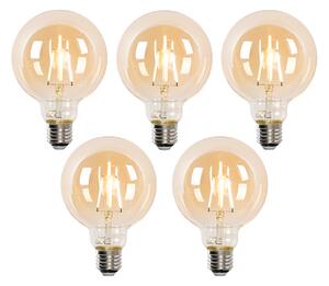 Sada 5 stmievateľných LED žiaroviek E27 G95 4,9W 320 lm 2500K