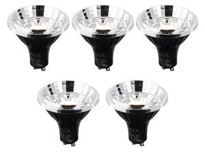 Sada 5 GU10 3-krokových stmievateľných Kelvin LED žiaroviek 70 mm 6 W 500 lm 2200 - 3600 K