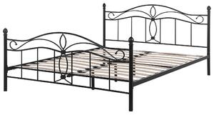 Rám postele čierna kovová posteľ EU veľkosť king size 160x200 cm vintage