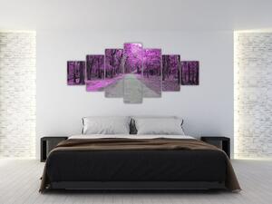 Moderný obraz - fialový les (Obraz 210x100cm)