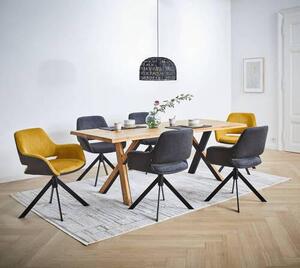 JEDÁLENSKÝ STÔL, divoký dub, čierna, farba duba, 200/100/76 cm Linea Natura - Stoly
