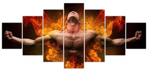 Obraz muža v ohni (Obraz 210x100cm)