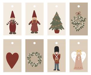 Papierový štítok na darčeky My Nostalgic Christmas – set 8 ks