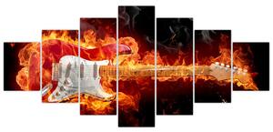 Obraz - gitara v ohni (Obraz 210x100cm)