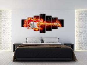 Obraz - gitara v ohni (Obraz 210x100cm)