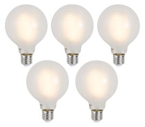 Sada 5 ks Inteligentné stmievateľné LED žiarovky E27 G95 matné 7W 806lm 2700-6500K