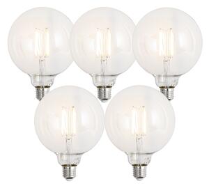 Sada 5 ks Inteligentné stmievateľné LED žiarovky E27 G125 číre 7W 806lm 2700-6500K