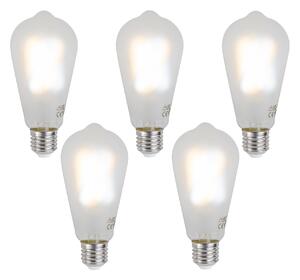 Sada 5 ks Inteligentné stmievateľné LED žiarovky E27 ST64 matné 7W 806 lm 2700-6500K